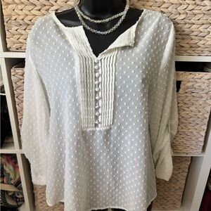 Brixon Ivy White Textured Blouse